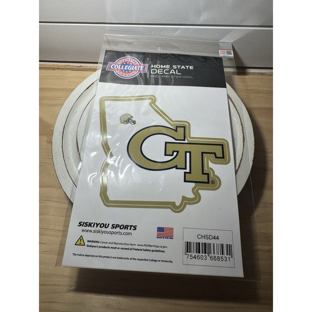 Official Collegiate Home State Decal Georgia Tech Logo Car Truck